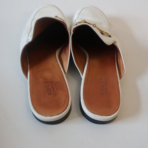 Womens Gucci Princetown White Horsebit Leather Slip-On Mules 39 US/9 - Picture 7 of 16